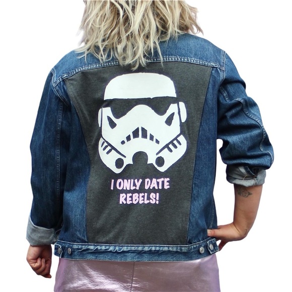 MADZ Jackets & Blazers - Star Wars Stormtrooper Denim Jacket Upcycled Geek Boxy Plus Size 16 Slowfashion